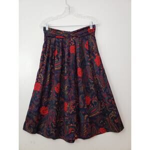 (M5) Vintage Pliers Women's Skirts Size 10 Paisley Pleated Cottage Core Festival